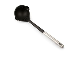 Stainless steel and silicone ladle