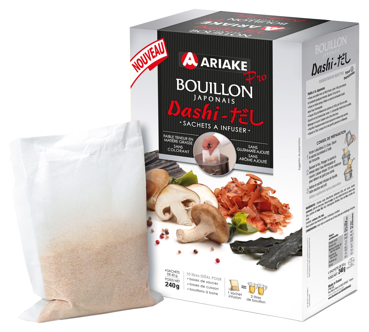 Ariake Dashi Bouillon Infusion 4 x 2L Ariake Meilleur du Chef