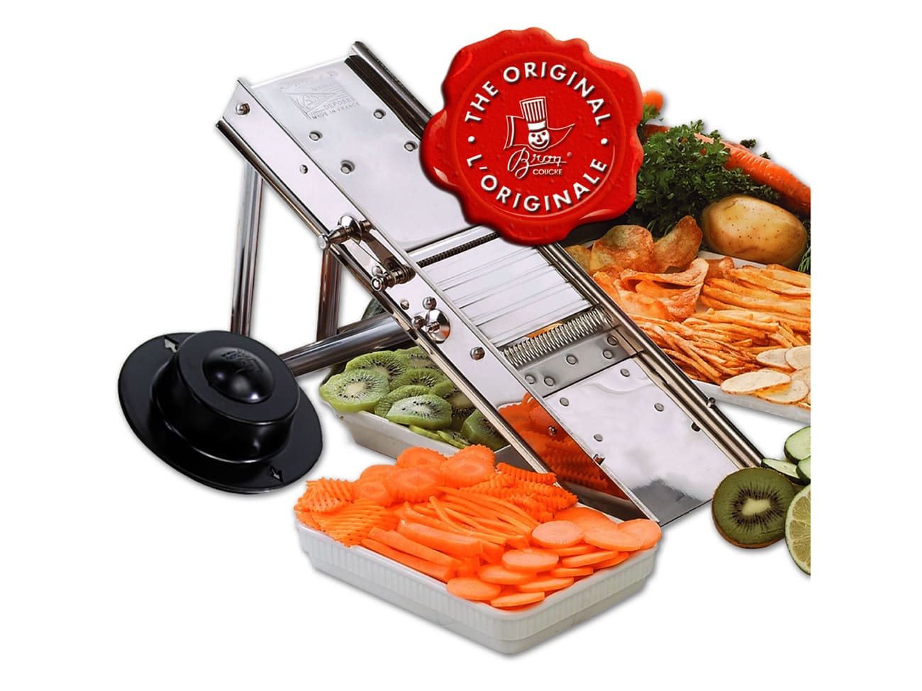 Louis Tellier 3839 Bron Courke Stainless Steel Mandoline Slicer with Hand  Guard