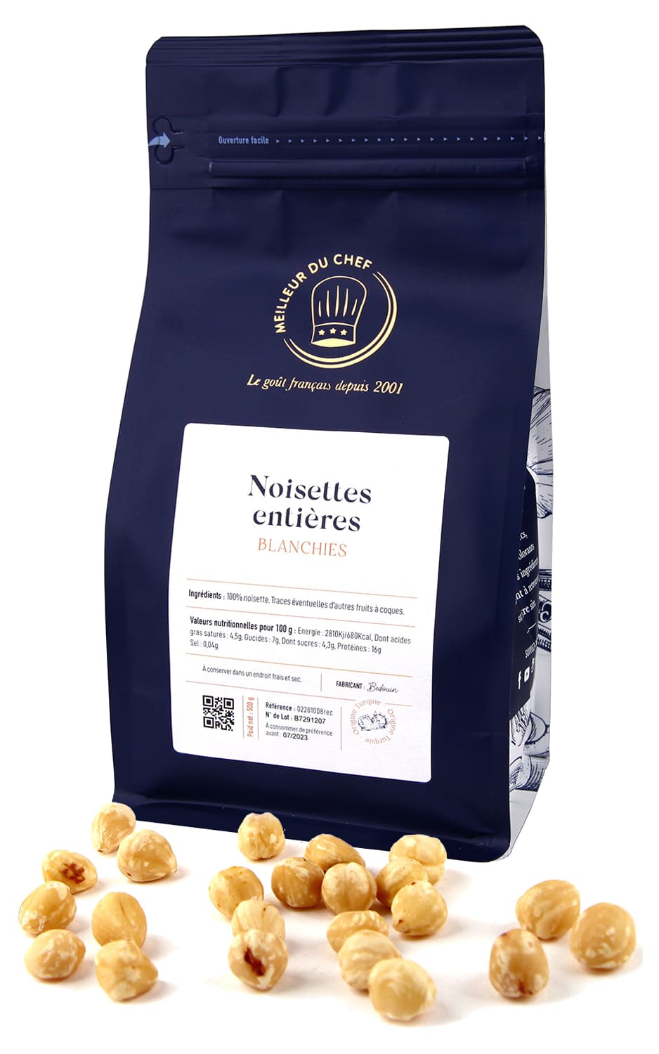 Whole Blanched Hazelnuts 500g Meilleur du Chef