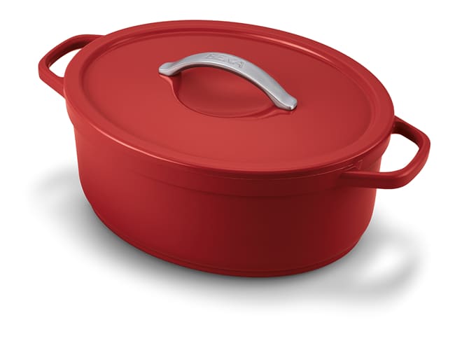 Cast Aluminum Oval Casserole - orange-red - 31cm - Beka