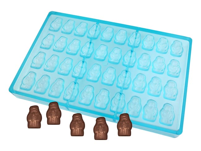 Chocolate Copolyester Mould - Snowmen (x 40) - 27,5 x 17,5cm