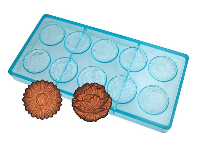 Chocolate Mould - 2 Assorted Flowers - 27.5 x 13.5cm