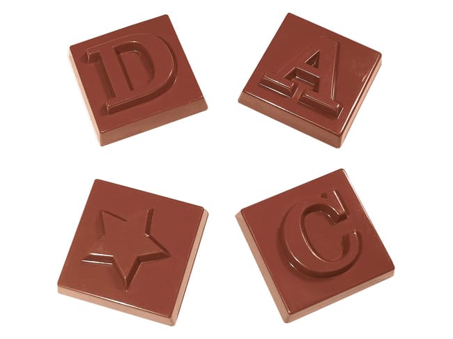 Chocolate Mould - 26 Letters - 27.5 x 17.5cm