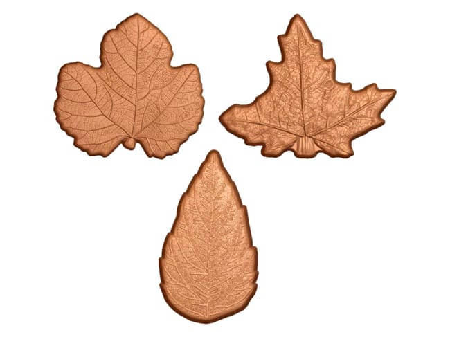 Chocolate mould 3 leaves - maple, birch, fig - 27,5 x 17,5 cm