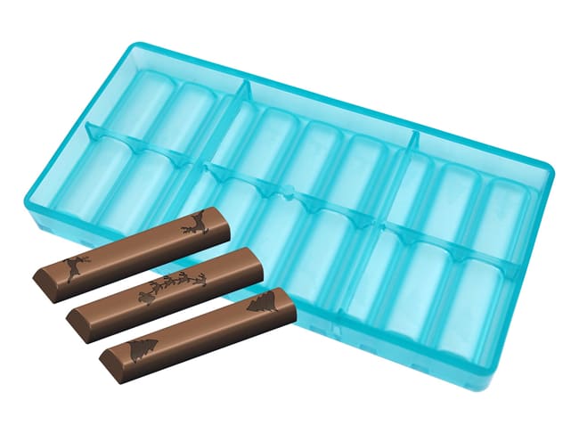 Chocolate Mould - 9 bars with Christmas decorations