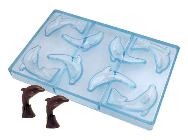 Chocolate Mould - Dolphins (8 cavities) - 27,5 x 17,5cm