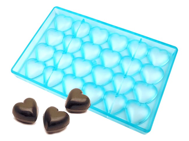 Heart Chocolate Mould - 27,5 x 17,5cm - 3,9 x 3,9cm