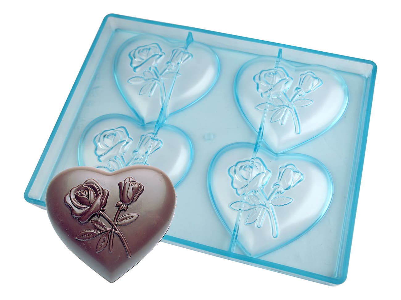 Chocolate Mould Heart with Roses 27,5 x 17,5cm Meilleur du Chef