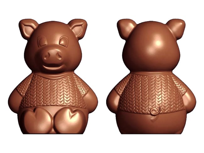 Chocolate Mould - Pig with knit