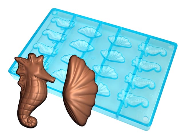 Chocolate Mould - Sea shells & seahorses