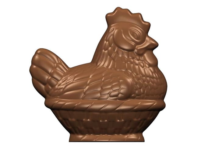 Double Chocolate Mould - Hen in basket