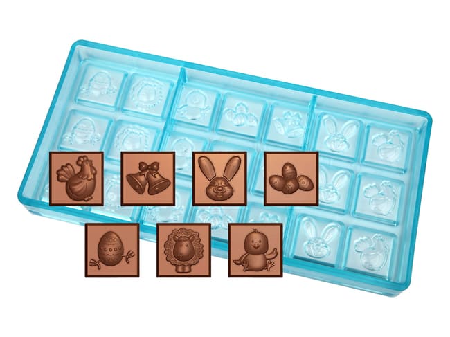 Easter Square Chocolate Mould - 21 Cavities