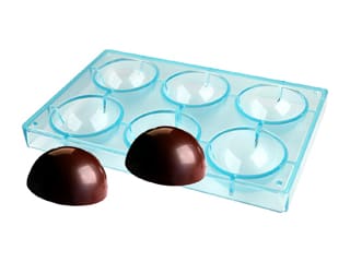 Half Sphere Chocolate Mould - 6 half sphere Ø 7 cm - 27,5 x 17,5cm