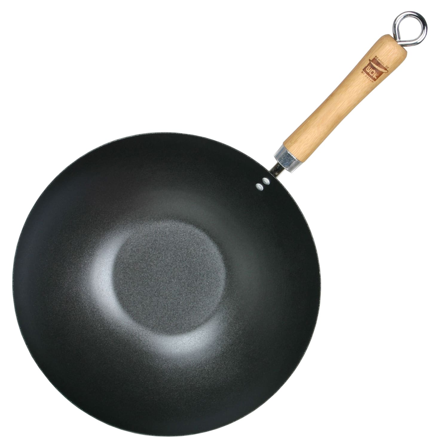 NonStick Black Steel Wok with Flat Bottom Ø 30cm Dexam Meilleur du Chef