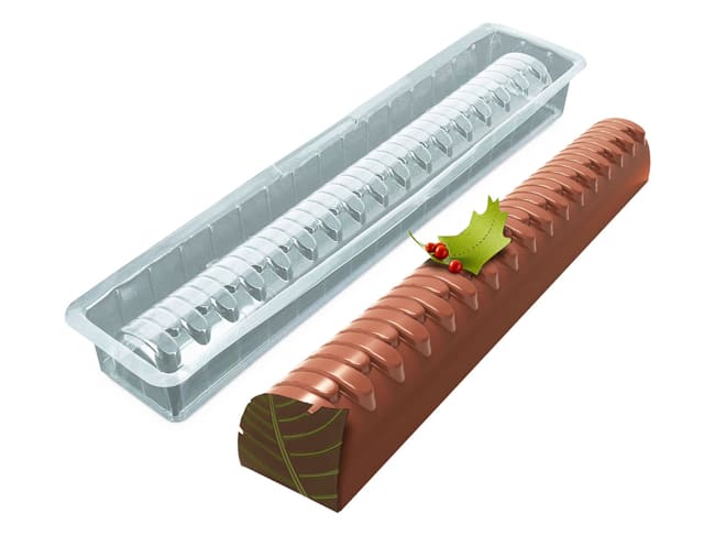Thermoformed Yule Log Mould (x 12) - Piano - 50 x 7cm
