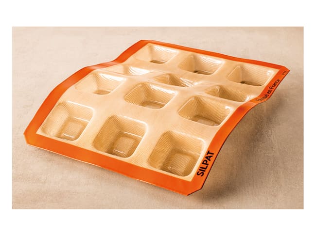 Silpat silicone Mould - Square savarins - 12 cavities - 40 x 30cm - Demarle