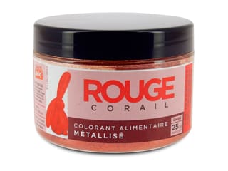 Coral red metallic food colouring