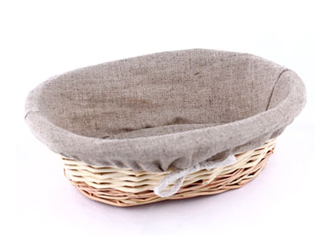 Oval Lined Wicker Banneton - 23 x 18,5cm