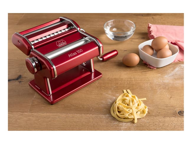 Marcato Atlas 150 Pasta Machine, Made in Italy, Red, Includes