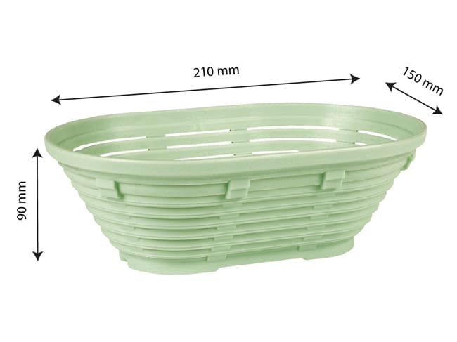 Plastic Banneton oval - for 500 g - 21 x 15 x 9 cm - Gilac