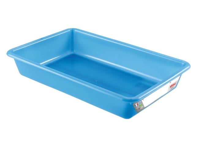 Blue 5L Flat Tray - Compliant HACCP - 43 x 28 x H 7cm - Gilac