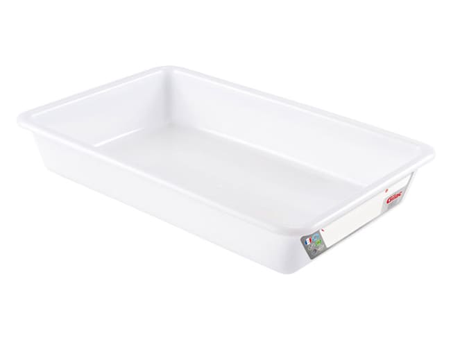 Gilac White 5L Flat Tray - Compliant HACCP - 43 x 28 x H 7cm - Gilac