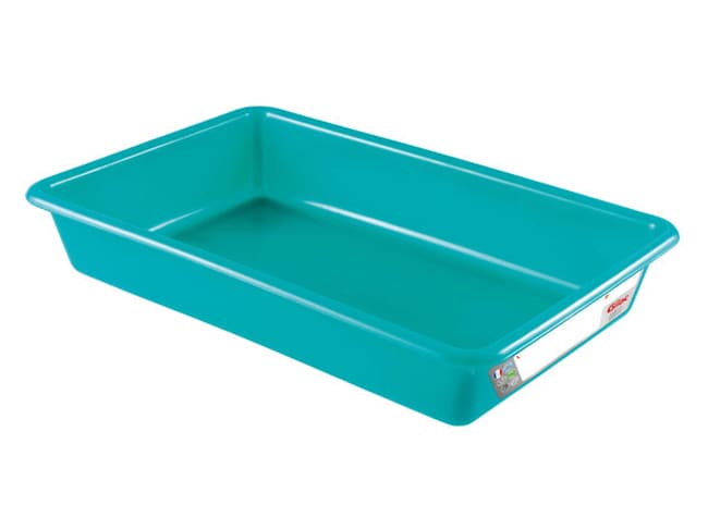 Green 3L Flat Tray - Compliant HACCP - 34 x 23 x H 7cm - Gilac