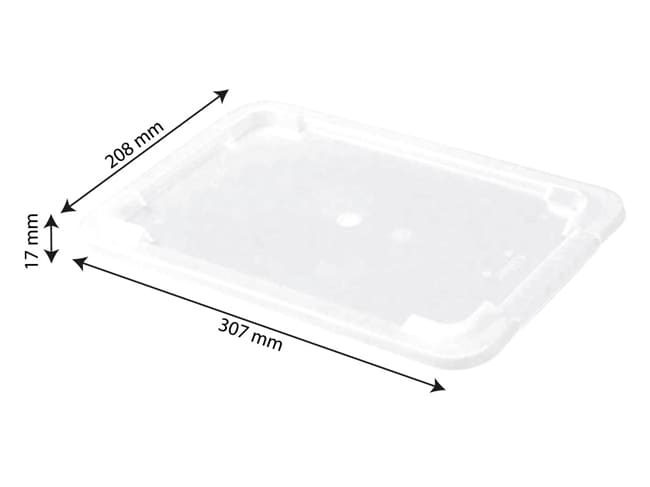 Lid for 2 L flat container - transparent - Gilac