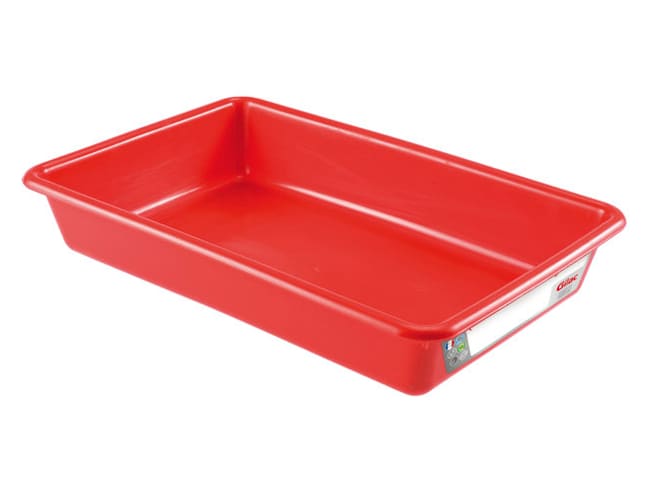 Red 5L Flat Tray - Compliant HACCP - 43 x 28 x H 7cm - Gilac