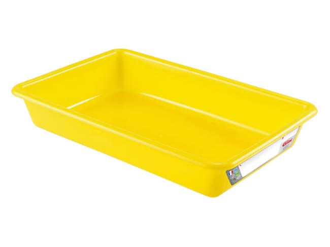 Yellow 5L Flat Tray - Compliant HACCP - 43 x 28 x H 7cm - Gilac