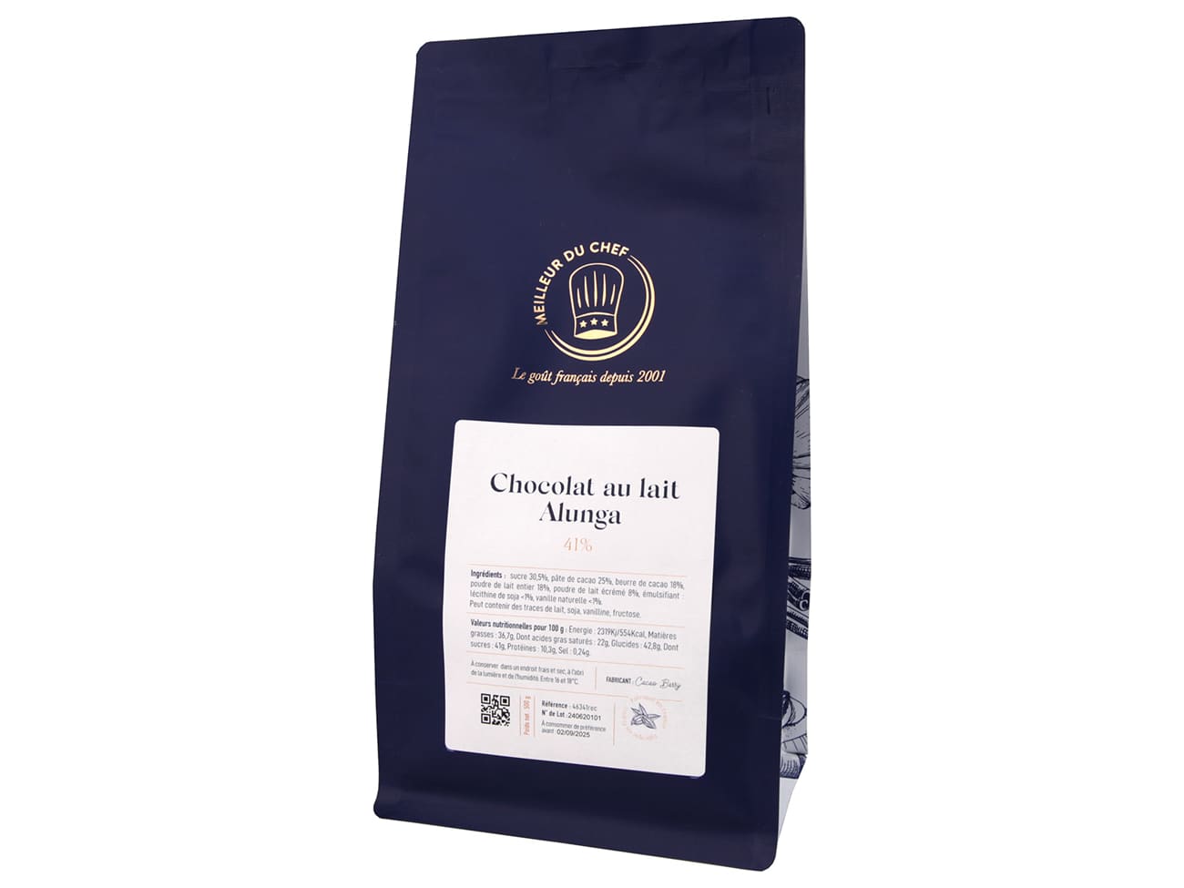 Alunga Milk Chocolate - 41% cocoa - 500g - Cacao Barry - Meilleur du Chef