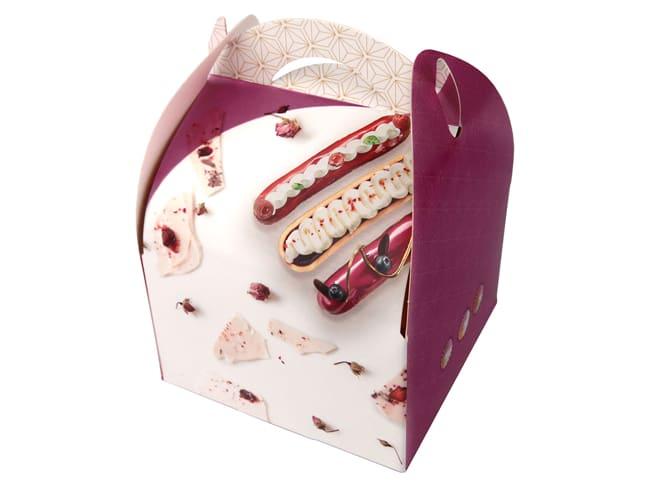 'Fantaisie' Square Tart Box with Handle - Height 6cm - 17 x 10cm (x 50)