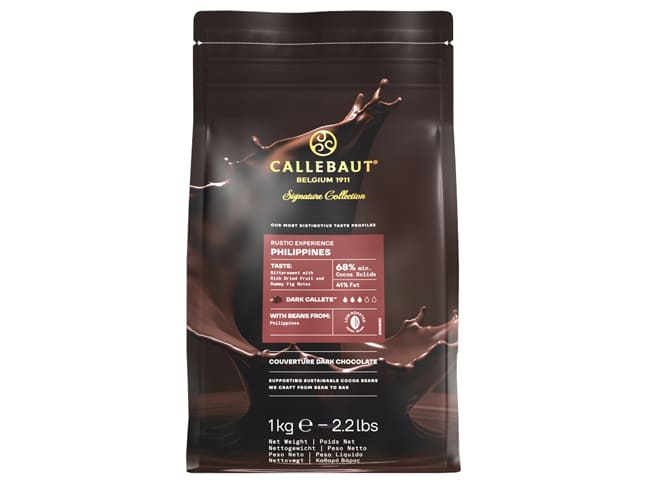 Rustic Philippines Dark Chocolate - 68% Cocoa - 1kg - Callebaut