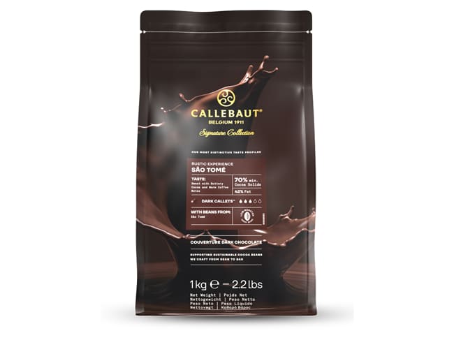 Rustic Sao Tome Dark Chocolate - 70% Cocoa - 1kg - Callebaut