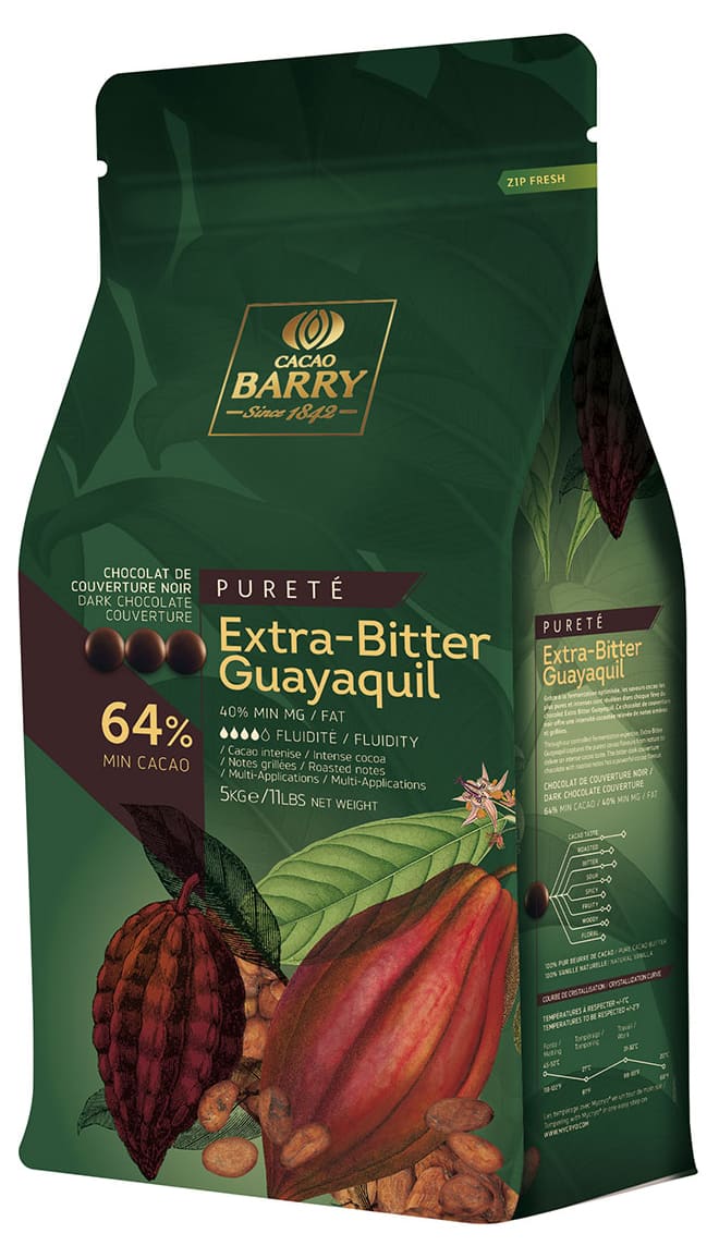 ExtraBitter Guayaquil Dark Chocolate Couverture Pistoles 64 cocoa