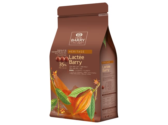 Lactée Barry Milk Chocolate Couverture Pistoles - 35% cocoa - 5kg - Cacao Barry