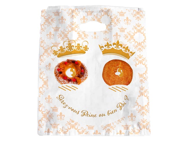 King Cake Paper Bags (x 100) - Happy King - 36 x 39cm