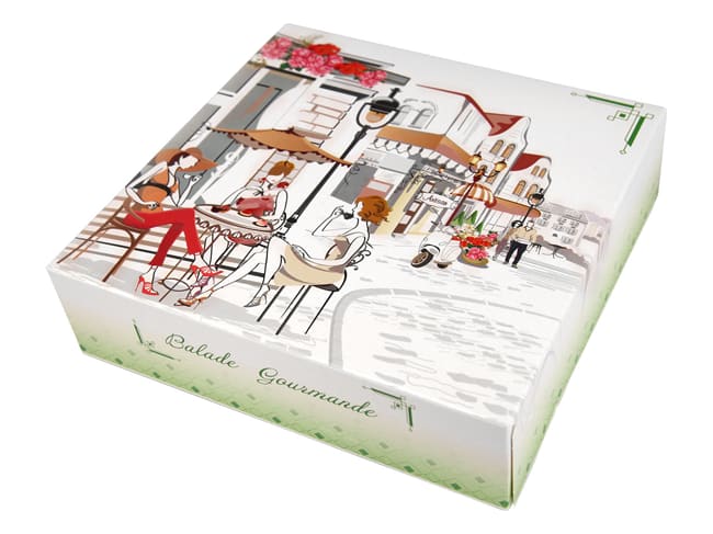 Balade Gourmande Square Tart Box - height 5cm - 20 x 20cm (x 50)