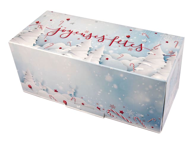 Yule Log Cake Box (x 25) - Icing sugar - 20 x 11cm