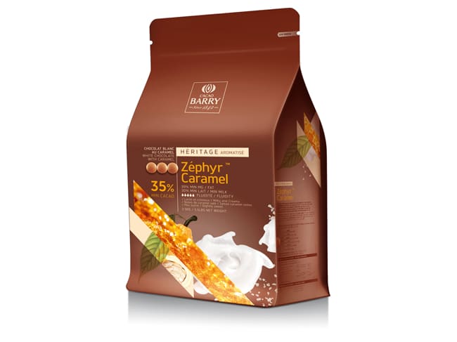 Zéphyr Caramel White Chocolate Couverture Pistoles - 35% cocoa - 2.5kg - Cacao Barry