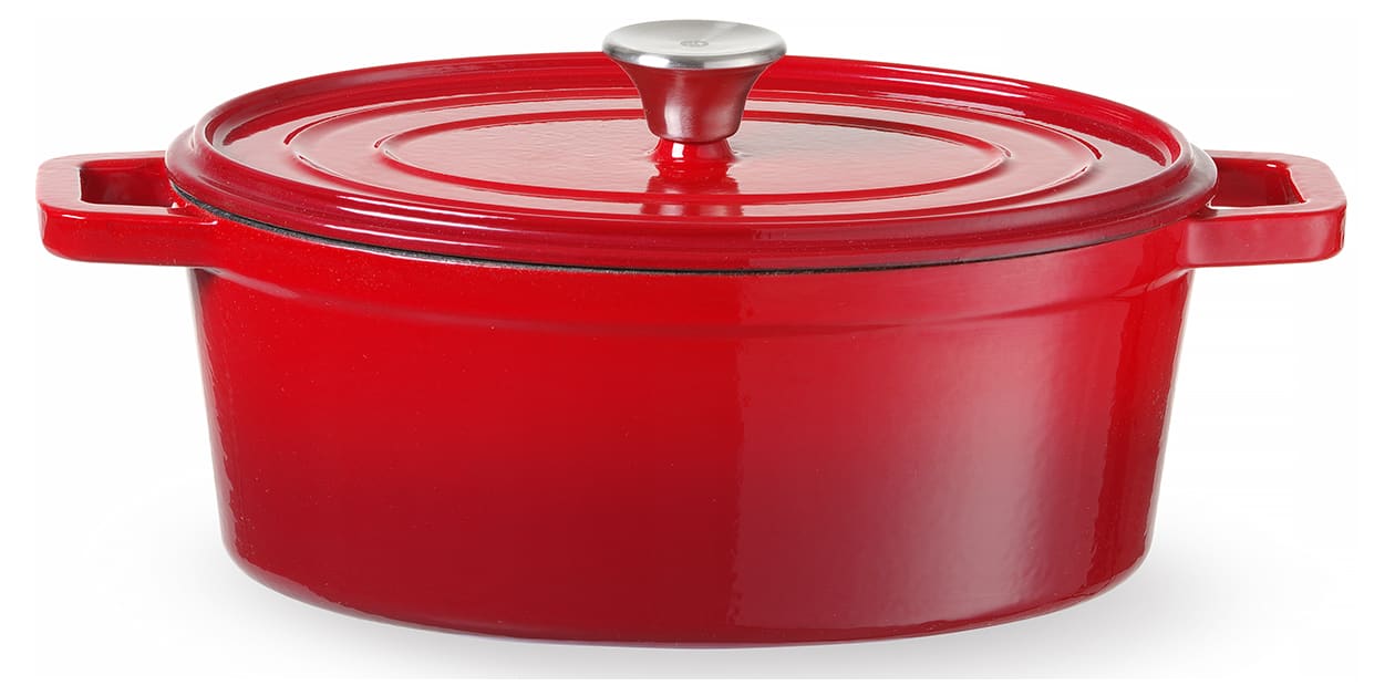 Cast Iron Red Oval Casserole 36 5 x 29cm Hendi Meilleur du Chef