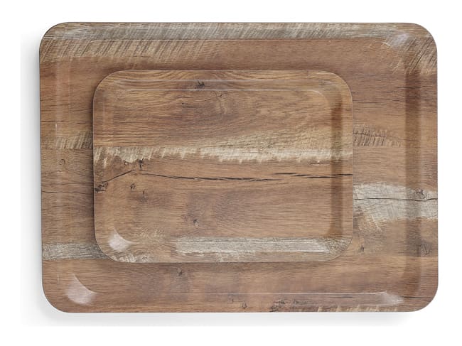 Melamine Serving Tray - Wood Print - 35 x 24cm - Hendi