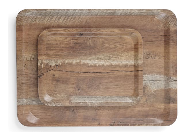 Melamine Serving Tray - Wood Print - 53 x 37cm - Hendi