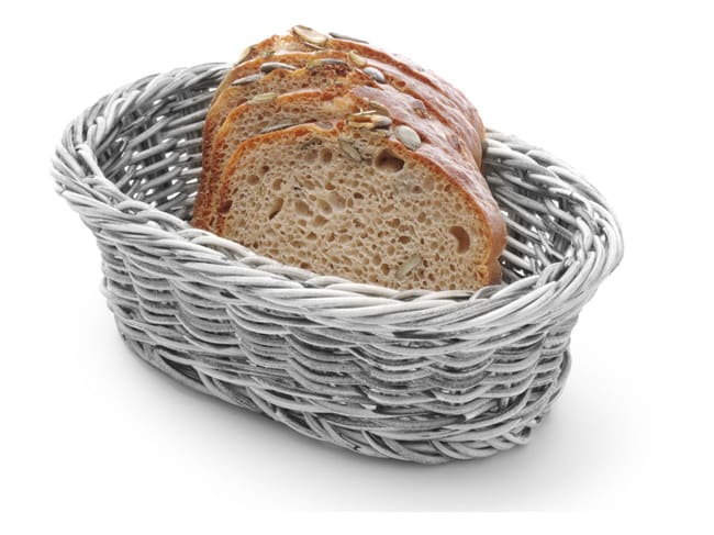 Oval gray bread basket - Polypropylene - 19 x 12cm