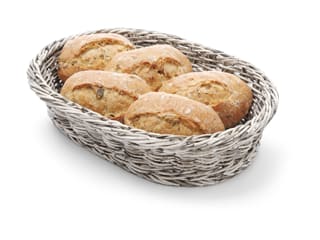 Oval gray bread basket