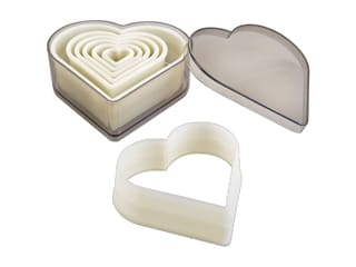 Set of 7 Plain Pastry Cutters - Heart