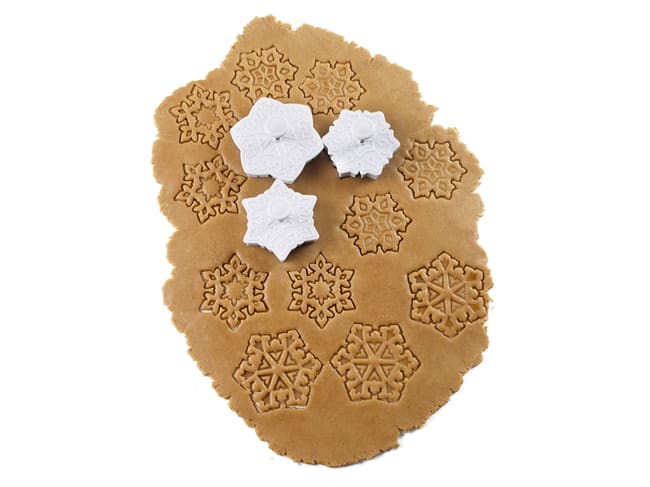 Pusher cookie cutter (x 3) - Snowflake shape - Ibili