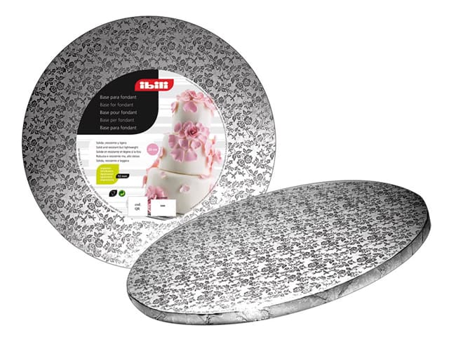 Silver Cake Drum - round - Ø 20cm - Ibili