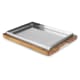 Cooking and serving tray - Stainless steel and acacia wood - 33 x 23cm - Lacor